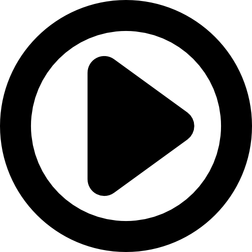 Play movie button with a triangle in a circle